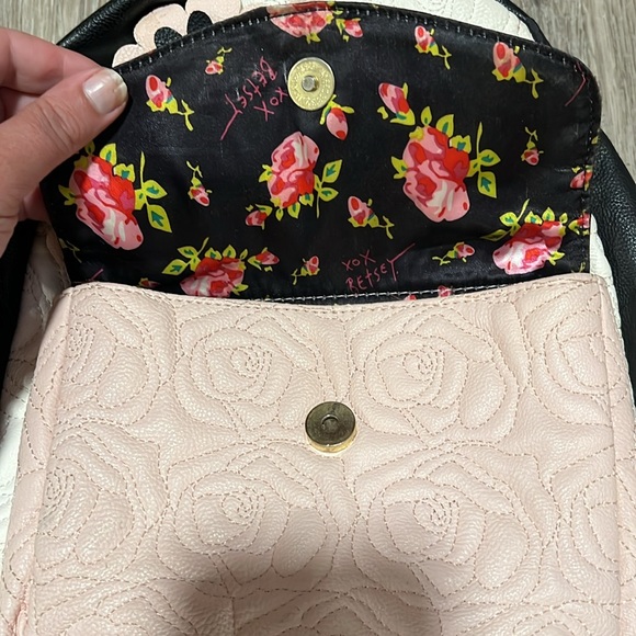 Betsey Johnson Faux Leather Flower Back Pack - Picture 5 of 14